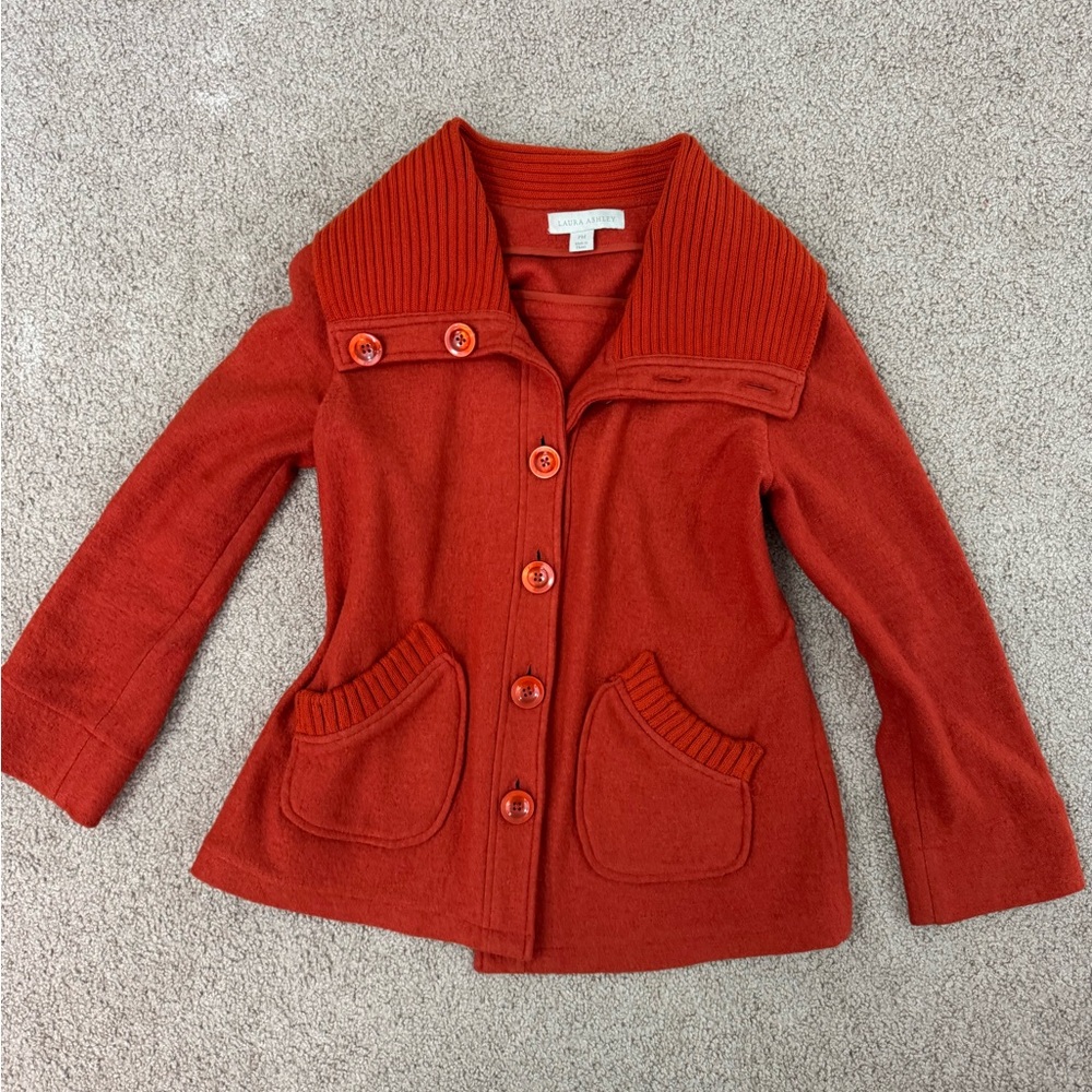 Vintage Laura Ashley Orange Wool Blend Jacket